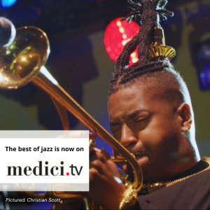 Promotional graphic for Jazz concerts on Medici.TV
