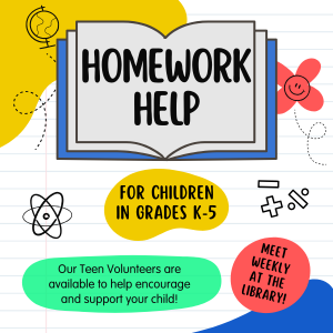 Promotional graphic for Homework Help through the MPPL