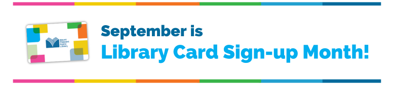 September is Library Card Sign-up Month promotional header